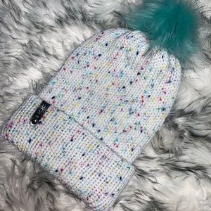 Karah Jean Creations Knit Beanie with a Fluffy Faux Fur Pom Pom